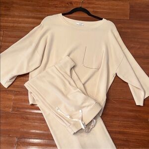 Peserico Beige Knit Lounge Set Sweater and Pants